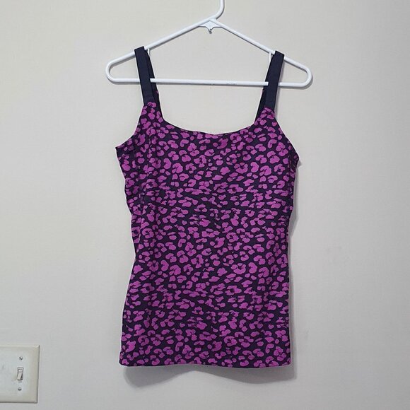 Lululemon Magenta Black Floral Tank top - Picture 3 of 8